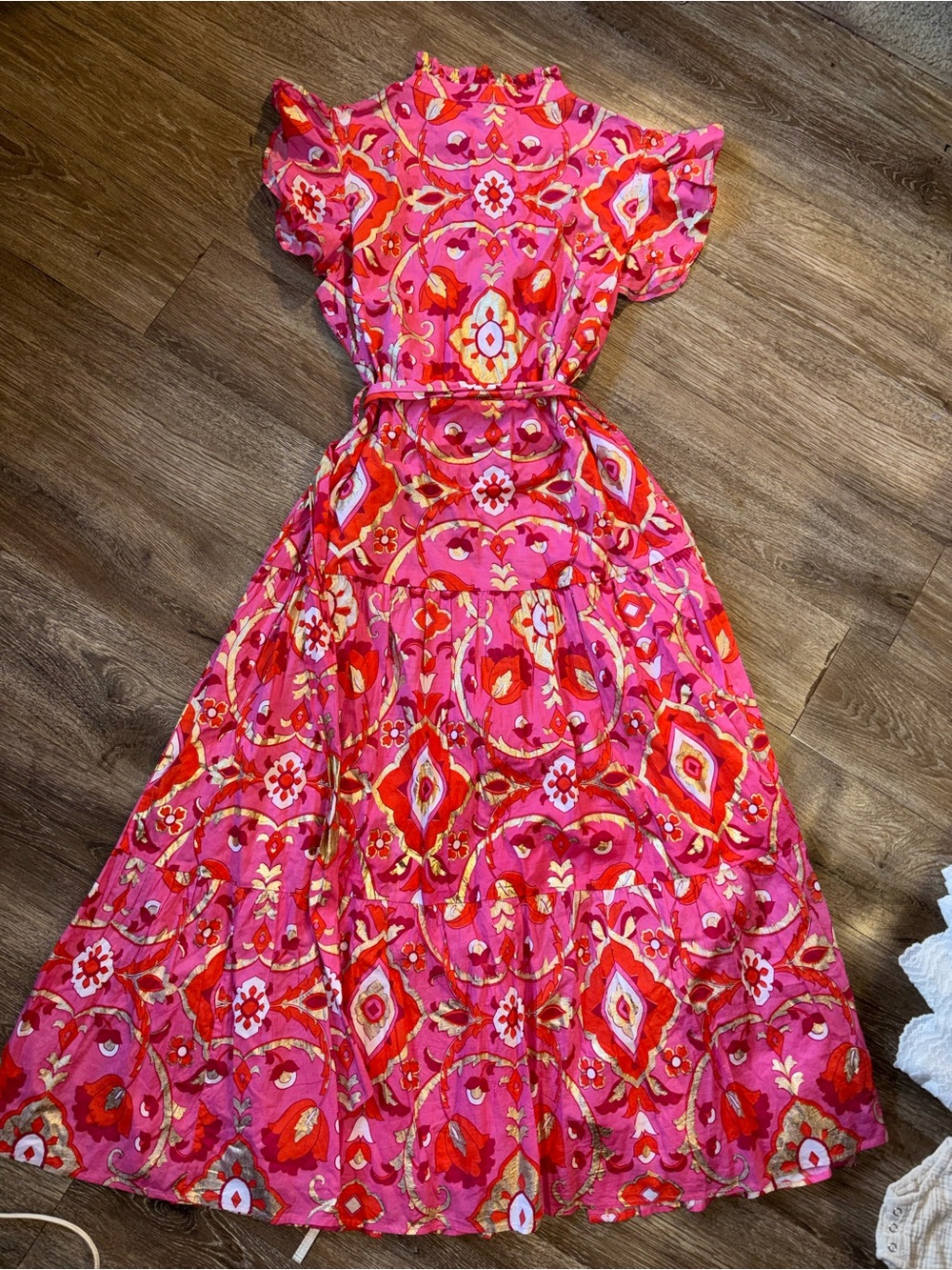 Jude Connally Mirabella Tiered Floral Ruffle Maxi in Gilded Garden Peony Large - Picture 6 of 8